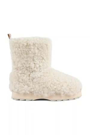 Emu Australia śniegowce wełniane Sharky Lo Teddy kolor beżowy W13200